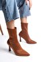 Women's Short Heeled Stretch Boots - 3