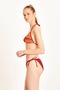 Women's Burgundy Lace Side-Tie Triangle Bikini Set 24S116St - 5