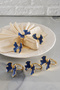 Kelebek 6-Piece Gold Luxury Napkin Ring, Blue Enamel Napkin Ring - 4