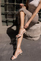 FLEXI WOMEN BEIGE Patent Leather SINGLE STRAP MINI HEELED SANDALS - 8