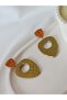Steel EARRING APPARAT & METALLIC COLOR & GOLD EDGE DETAIL POLYMER CLAY EARRING - 7
