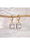 Stainless Steel White Zircon Stone Dangle Earrings for Women - 3