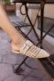 RAFFIA WOMEN'S BEIGE BEIGE BELTED STRICK SLIPPERS - 8
