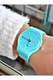 Light Blue Color Calendar Unisex Wristwatch with Silicone Watchband