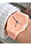 Silicone Strap Salmon Color Calendar Unisex Wristwatch - 2