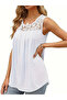 Crew Neck Lace Viscose Women's Blouse - Sleeveless - 2