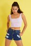 Women's Powder Pink Square Neck Tank Top - 2