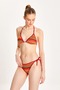 Women's Burgundy Lace Side-Tie Triangle Bikini Set 24S116St