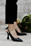 Ayakkabımood CC 343 9 Cm Black Bow Women's Heeled Shoes