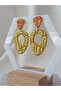 Steel EARRING APPARAT & METALLIC COLOR & GOLD EDGE DETAIL POLYMER CLAY EARRING - 6