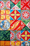 Colorful Checkered Floral Floral Geometric Modern Decorative Carpet Miravip223