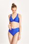 Women's Cobalt Blue Tulle Detailed Gathering High Waist Bikini Set 24s100st - 7