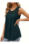 Crew Neck Lace Viscose Women's Blouse - Sleeveless - 2