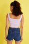 Women's Powder Pink Square Neck Tank Top - 4