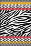 Yellow Zebra Ethnic Patterned Geometric Modern Decorative Carpet miravip279 - 2