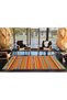 Orange Colored Diamond Geometric Modern Decorative Carpet Miravip302 - 3