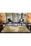 Woven Base Carpet with Green Leaves in Yellow Shades Miravip301 - 3