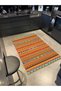 Orange Colored Diamond Geometric Modern Decorative Carpet Miravip302