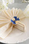 Kelebek 6-Piece Gold Luxury Napkin Ring, Blue Enamel Napkin Ring - 3