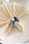 Kelebek 6-Piece Gold Luxury Napkin Ring, Blue Enamel Napkin Ring