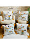 Home Design 4-Piece Combination Punch Embroidered Throw Pillow Cover (panch)