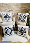 Home Design 4-Piece Combination Punch Embroidered Throw Pillow Cover (panch)