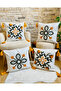 Home Design 4-Piece Combination Punch Embroidered Throw Pillow Cover (panch)