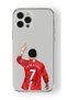 حافظة شفافة مطبوعة بتصميم C.Ronaldo متوافقة مع هاتف iPhone 13 Pro Max