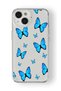 حافظة شفافة مطبوعة بتصميم فراشات زرقاء متوافقة مع هاتف iPhone 13 Mini