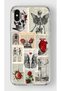 iPhone XS Max Compatible Vintage Skeleton Collage Design Printed Transparent Case