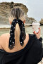 Black Color White Spotted Polka Dot Scarf Buckle - 4