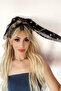 Black Color White Spotted Polka Dot Scarf Buckle - 8