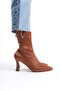 Women's Short Heeled Stretch Boots - 5