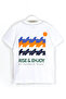 Rise Enjoy Slogan Printed Boy's Summer 2-Piece Set 8-15 Years White Green - 2