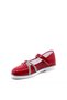 Red Patent Leather Stoned Girl's Ballerina Shoes - 3
