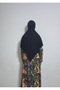 Short Ready-To-Wear Veil Suitable for Hajj and Umrah, Black Souffle Khimar. - 6