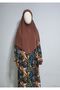 Short Ready-To-Wear Hijab Suitable for Hajj and Umrah, Sandy Souffle Khimar Tile. - 2