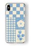 iPhone XS Max Compatible Blue Flower Design Printed Transparent Case