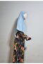 Short Ready-To-Wear Hijab Suitable for Hajj and Umrah, Sandy Souffle Khimar Blue - 2