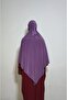 Ready-To-Wear Maxi Hijab with Tie, Suitable for Hajj and Umrah, Sandy Souffle Khimar in Lilac Color. - 4