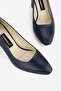 WOMEN'S DARK BLUE GENUINE LEATHER CLASSIC SHOES WITH HEELS NUMBER 35-41