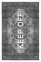 Mira Keep Off Written Vintage Black Gray 2120 Woven Base Carpet