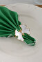 Kelebek 6-Piece Gold Luxury Napkin Ring, White Enamel Napkin Ring - 3