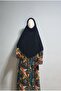 Short Ready-To-Wear Veil Suitable for Hajj and Umrah, Black Souffle Khimar. - 5