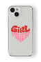 حافظة شفافة مطبوعة بتصميم Girl Power متوافقة مع هاتف iPhone 15 Plus