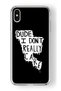 حافظة شفافة مطبوعة بتصميم I Dont Care متوافقة مع هاتف Iphone X وXs
