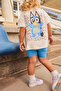 New Season Girl's Blue Printed Suit - 2