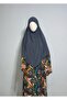 Short Ready-To-Wear Veil Suitable for Hajj and Umrah, Sandy Souffle Khimar Smoked. - 3