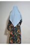 Short Ready-To-Wear Hijab Suitable for Hajj and Umrah, Sandy Souffle Khimar Blue - 3