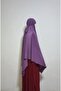 Ready-To-Wear Maxi Hijab with Tie, Suitable for Hajj and Umrah, Sandy Souffle Khimar in Lilac Color. - 5